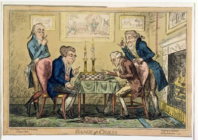 Schaakspel, uitgegeven door H. Humphrey, Londen door George Cruikshank
