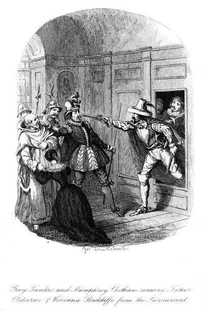 Guy Fawkes en Humphrey Chetham, 1605, 1841 door George Cruikshank