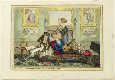 Kolibries, of Een Dandy Trio door George Cruikshank