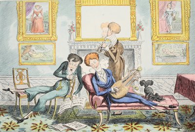 Kolibries of Een Dandy Trio, pub. 1835 door George Cruikshank