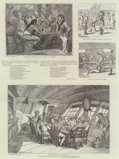 Humoristische kunst op de Royal Naval Exhibition door George Cruikshank