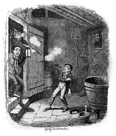 Illustratie voor "Oliver Twist" (Olivier) door Charles Dickens (1812-1870), door George Cruikshank (1792-1878) door George Cruikshank