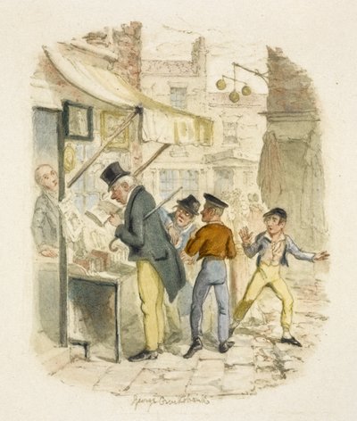Illustratie voor "Oliver Twist" door George Cruikshank