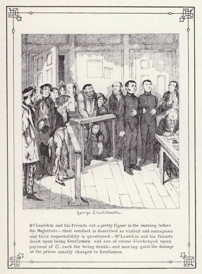 Illustratie voor Het Eigen Boek van de Vrijgezel, of De Voortgang van de Heer Lambkin (Gent) (gravure) door George Cruikshank