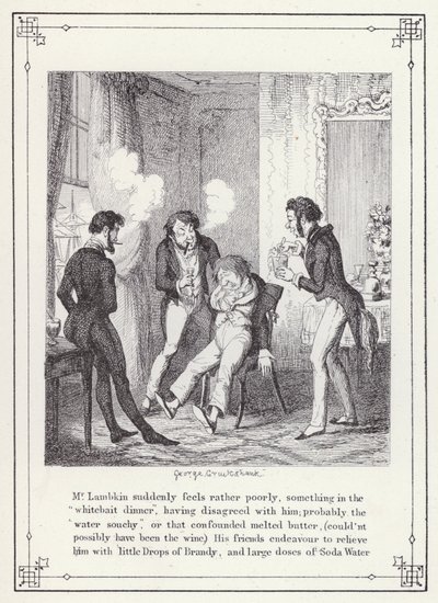 Illustratie voor Het Eigen Boek van de Vrijgezel, of De Voortgang van de Heer Lambkin (Gent) (gravure) door George Cruikshank