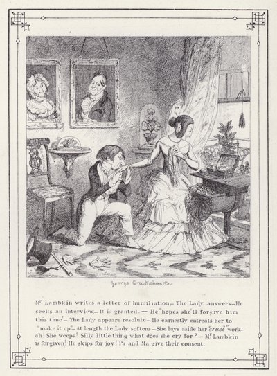 Illustratie voor The Bachelor’s Own Book, of The Progress of Mr Lambkin (Gent) door George Cruikshank