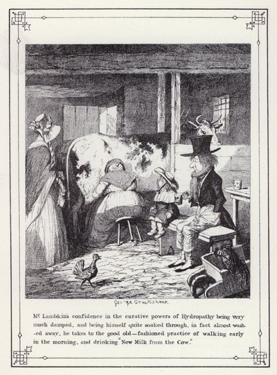 Illustratie voor Het Eigen Boek van de Vrijgezel, of De Voortgang van de Heer Lambkin (Gent) (gravure) door George Cruikshank