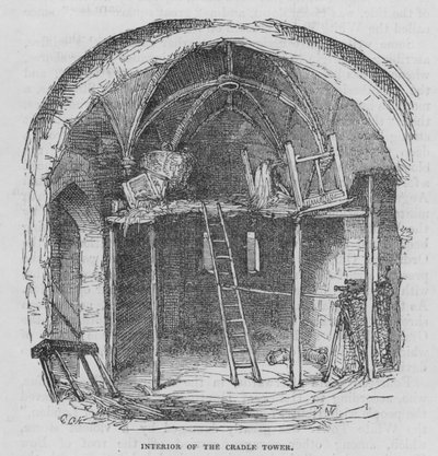 Interieur van de Cradle Tower door George Cruikshank