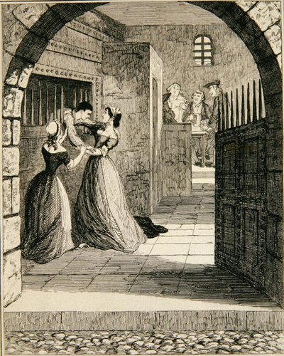 Jack ontsnapt uit de veroordeelde cel in de Newgate-gevangenis, illustratie uit 