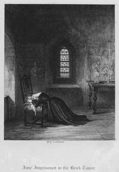 Jane opgesloten in de Brick Tower door George Cruikshank