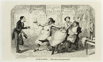 Januari - De aankondiging van de stalen etsen van George Cruikshank in de stripalbums: 1835-1853 door George Cruikshank
