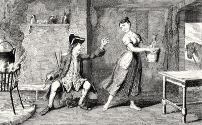 Jeannie Deans in het huis van haar vader, illustratie uit 