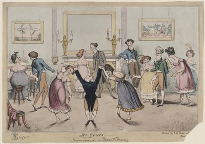 Les Graces, ongemakken bij Quadrille-dansen door George Cruikshank