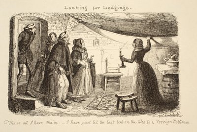 Op zoek naar onderdak, gepubliceerd 1851 door George Cruikshank