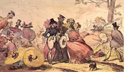 Monstrositeiten van 1825 en 1826. (Satirische Cartoon van 19e eeuwse Engelse Mode) door George Cruikshank