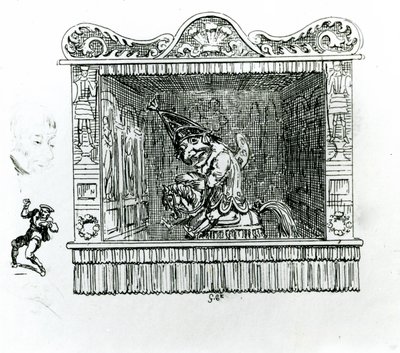Meneer Punch op Hector het Paard door George Cruikshank