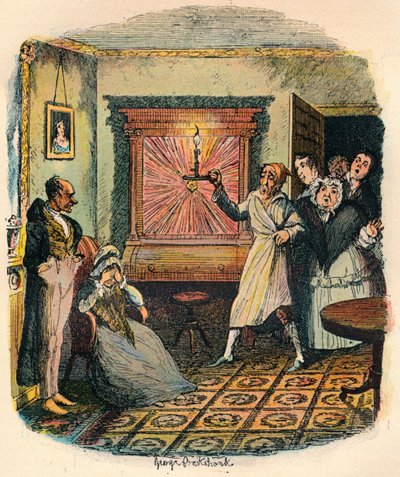 Mevrouw Tibbs en meneer Evenson door George Cruikshank