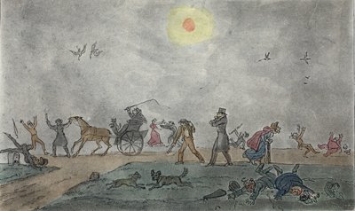 November - (Oude Stijl) - Zweef door de mist en vieze lucht door George Cruikshank