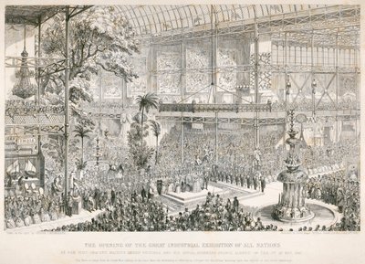 Opening van de Grote Tentoonstelling, Crystal Palace, Hyde Park, Londen, 1851 door George Cruikshank