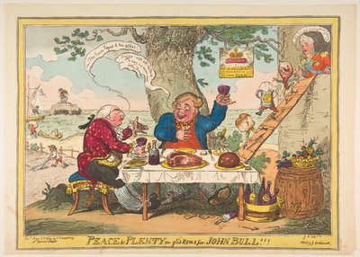Vrede en overvloed of goed nieuws voor John Bull!!!, 25 mei 1814 door George Cruikshank