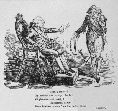 Armoede veroorzaakt door eindeloze uitspattingen, ijdelheid, lust naar plezier en variëteit! door George Cruikshank