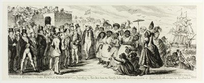 Probable Effects of Over Female Emigration, or Importing the Fair Sex from the Savage Islands in Consequence of Exporting All Our Own to Australia!!!!! from George Cruikshank