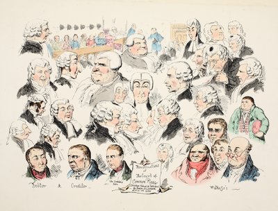 Herinneringen aan het Hof van Common Pleas, gepubliceerd 1834 door George Cruikshank