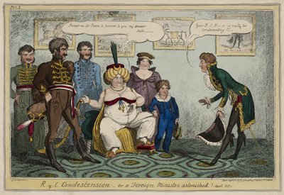 Koninklijke neerbuigendheid of, Een buitenlandse minister verbaasd! - April 1817 -, 15 september door George Cruikshank
