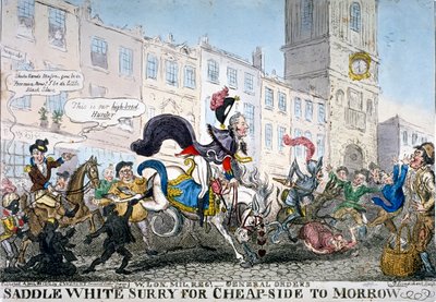 Zadel witte Surry voor Cheapside morgen door George Cruikshank