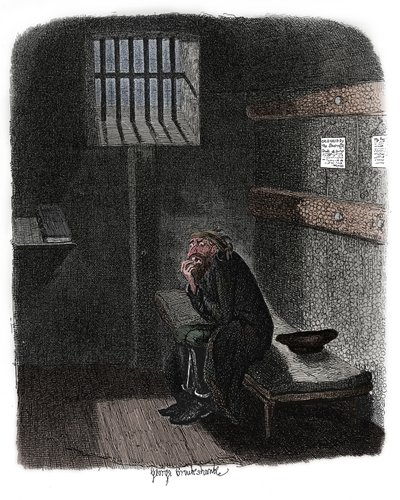 Scène uit Oliver Twist door Charles Dickens, 1837 door George Cruikshank