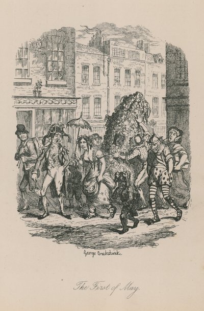 Scène uit het Londense leven: De Eerste van Mei door George Cruikshank