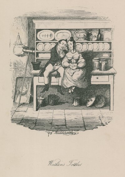 Scène uit het Londense leven: Watkins Tottles door George Cruikshank