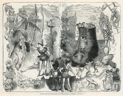 Scènes uit de Drury Lane en Covent Garden Pantomimes door George Cruikshank