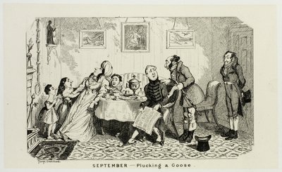 September - Het plukken van een gans uit George Cruikshank