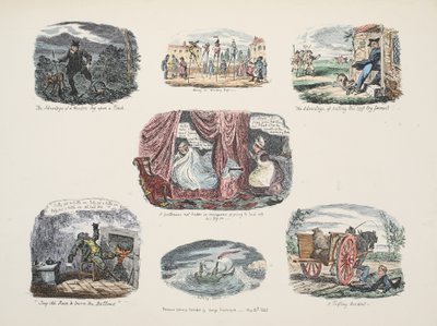 Serie Illustraties over de Voordelen en Nadelen van het Bezitten van een Houten Been door George Cruikshank