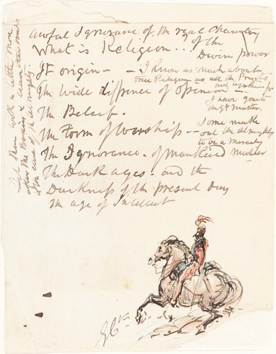 Schets van een Bereden Huzaar door George Cruikshank