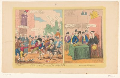 Spotprent op de Engelse binnenlandse politiek, 1820 door George Cruikshank