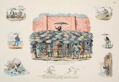 St. Swithuns Kapel Cold-bath velden, gepubliceerd 1833 door George Cruikshank