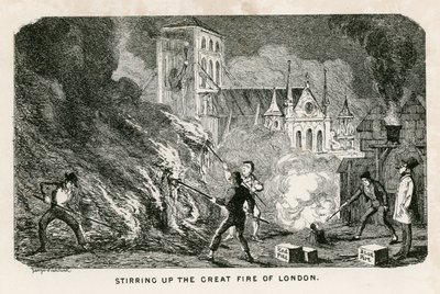 Het Aanwakkeren van de Grote Brand van Londen door George Cruikshank
