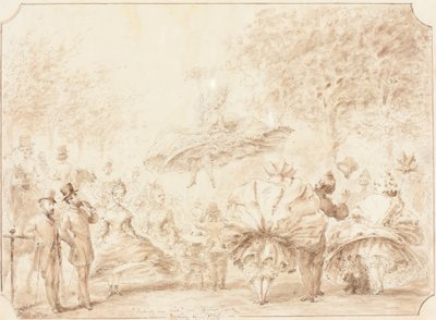 In de buitenlucht in Hyde Park door George Cruikshank