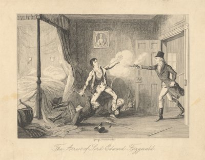 De arrestatie van Lord Edward Fitzgerald door George Cruikshank