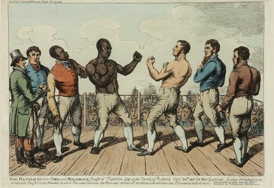 De strijd tussen Cribb en Molineaux door George Cruikshank