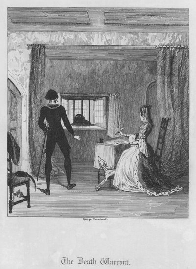 Het doodvonnis (gravure) door George Cruikshank