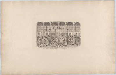 De eerste shillingdag - naar binnen gaan, 1851 door George Cruikshank