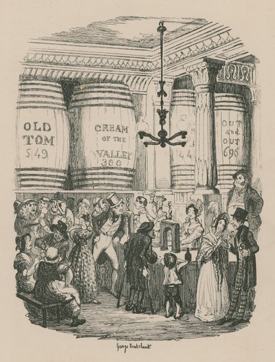De Gin Winkel door George Cruikshank