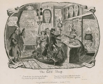 De Gin Winkel door George Cruikshank