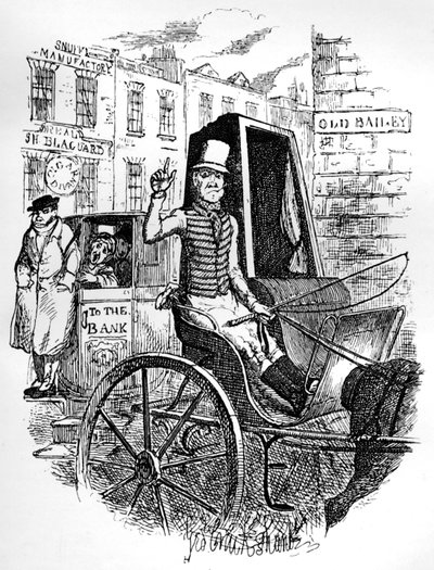 De Laatste Taxichauffeur en de Eerste Omnibus Cad, c1900 door George Cruikshank