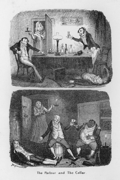 De Salon en de Kelder door George Cruikshank