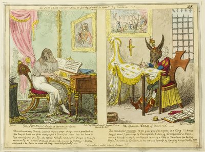 De dame met het varkensgezicht van Manchester Square en de Spaanse muilezel van Madrid door George Cruikshank