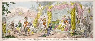 "Het Politieke Mengelmoes" of "Dingen zoals ze waren in juni 1812", uitgegeven 1812 door George Cruikshank